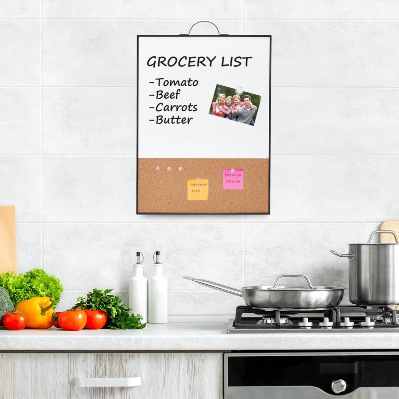 TSJ OFFICE Small Whiteboard Cork-Board - 16" X 12" Portable