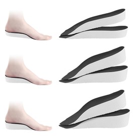 3 Pairs Height Increase Insoles, Heel Lifts for Shoes, Heel Lift Inserts for Men and Women, Heel Lifts for Achilles Tendonitis and Leg Length Discrepancy (Woman, 0.6"/1"/1.4" Height)