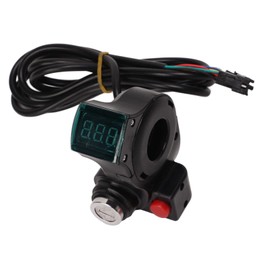 Electric Bike Twist Throttle ABS with Green Screen Lock Keys Electric Bike Throttle Grip For Replacement