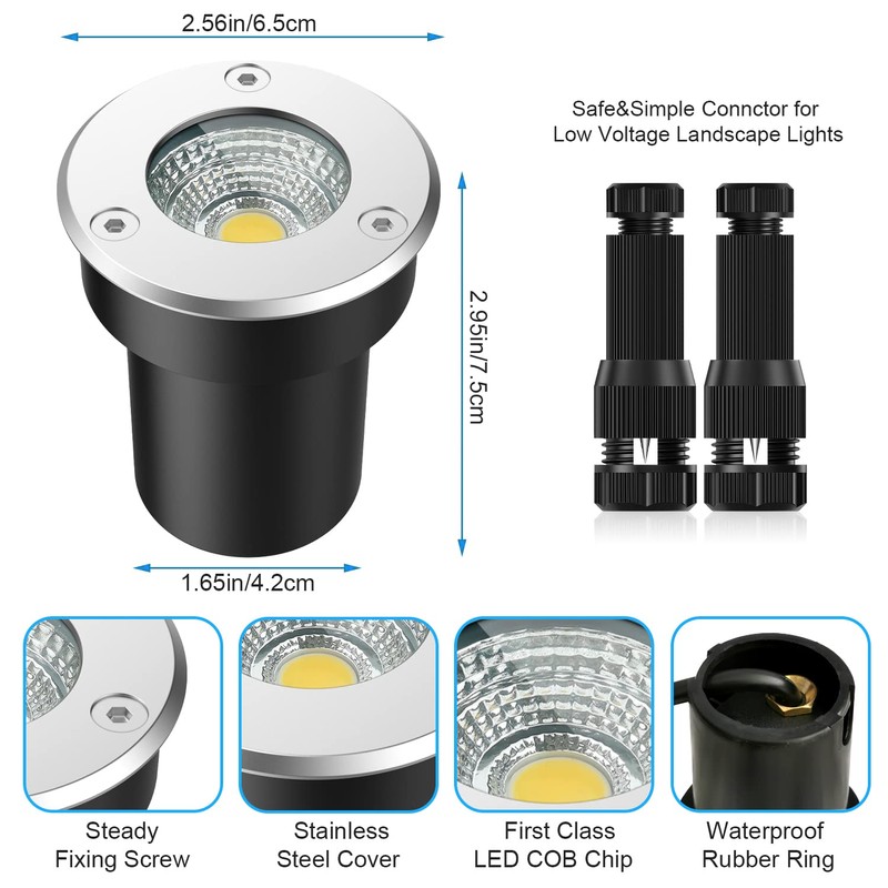 LEDVIE LED Landscape Lights, 12 Pack 7W Ground Lights With