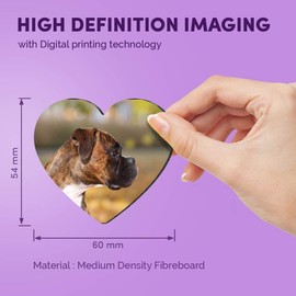 1 x Heart MDF Magnets - Cute Boxer Puppy Dog Pet 2694