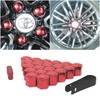 [STS Michiko] Wheel Nut Cap Red Metallic Color Air Valve