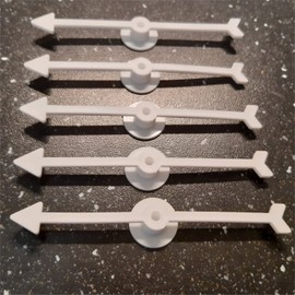 100mm Plastic Arrow Spinner & Base For Board Games - Pack of 5 (White)
