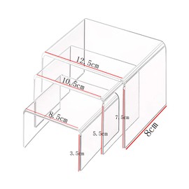 6 Sets Acrylic U-shaped Display Stand, Clear Acrylic Display Risers for Figures, Cupcakes, Buffets, Jewelry Display Etc(3 Sizes)
