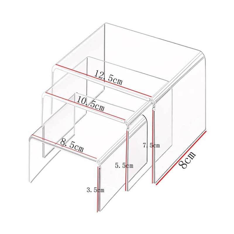 6 Sets Acrylic U-shaped Display Stand, Clear Acrylic Display Risers