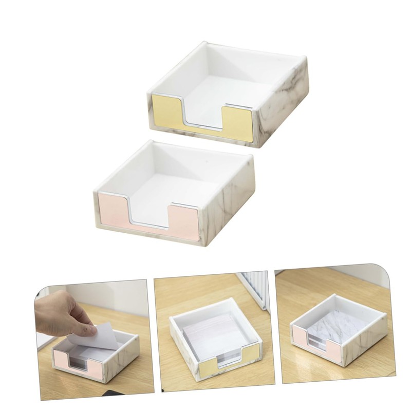 jojofuny 2Pcs Marble Pad Organizer Stylish Office Storage Box for