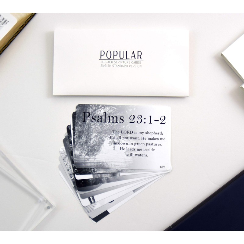 Popular Scripture Cards (10-Pack), Inspirational Memorization Bible Verse Cards of