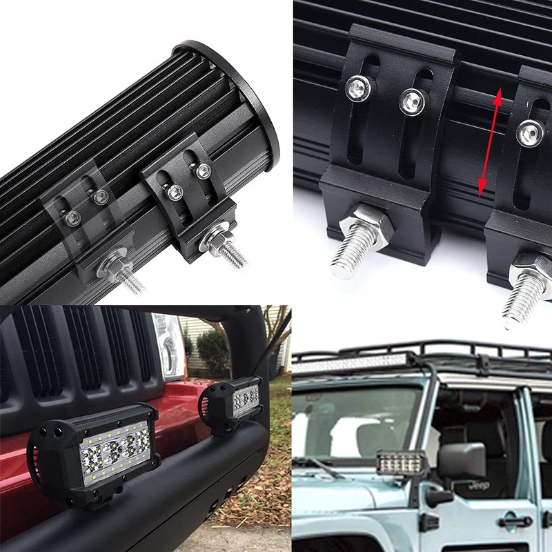 LEDOPPO LED Light Bar Mounting Brackets Kit - 2PCS Bottom