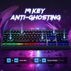 RisoPhy RisoPhy Gaming Keyboard, 104 Keys All-Metal Panel, Rainbow LED