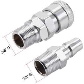 NACX SM30 + PM30 Air Tool Pressure Washer Female High Flow Coupler Plug G3/8 Quick Connect Fitting 2Set