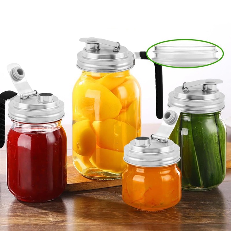 Vikarland Mason Jar-Tapa de Acero Inoxidable con Pico Vertedor para