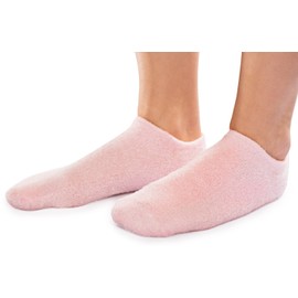 NatraCure Intense Moisturizing Gel Socks (155-RET) - Pink - One size - (For Anti-Aging and Relief from Eczema and Dry, Rough, and Cracked Feet)