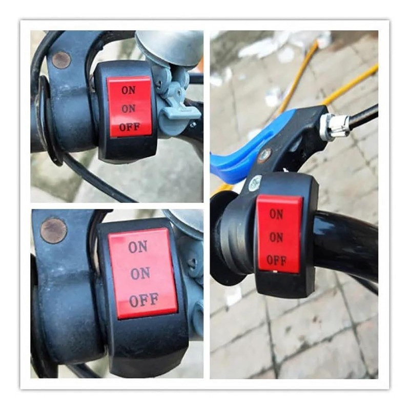 Bike Handle Switch ONONOFF Handlebar Switch 2PC 12V 7/8 22mm