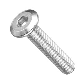 METALLIXITY Flat Head Hex Socket Cap Screws Bolts(1/4"-20x1-1/4") 30Pcs, 304 Stainless Steel Hex Socket Furniture Bolts Countersunk Screws - for Furniture Woodworking Project, Silver Tone