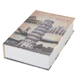 Diversion Book Safe with Key Lock, Parrency Hidden Safe Box of Classical Design, Medium, Italy, 9 1/2" x 6" x 1 1/3", SBH-M016