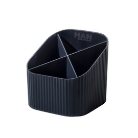 Karma 17248-13 Desk Holder with 4 Compartments Environmentally Friendly 80-100% Recycled Material Pen Holder Eco Black