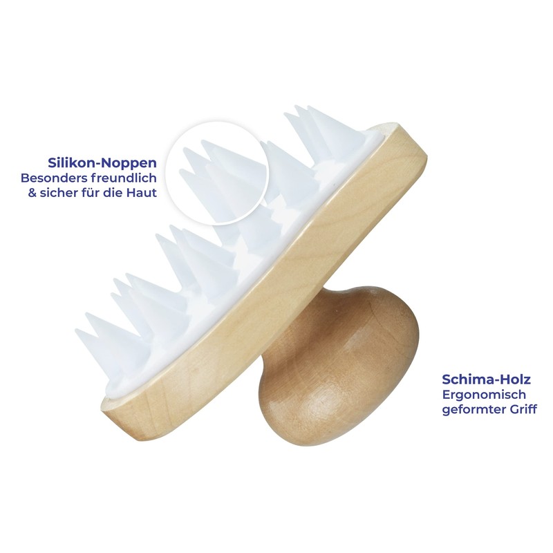 Maximex Wellness Massage Brush 2-in-1 - Waterproof Bath Brush, Wood,