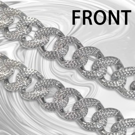 Bumnay 15.7 Inch Purse Chain with Metal Buckles, 40cm Purse Chain Strap Extender for Wallet Purse Bag Making (Silver)