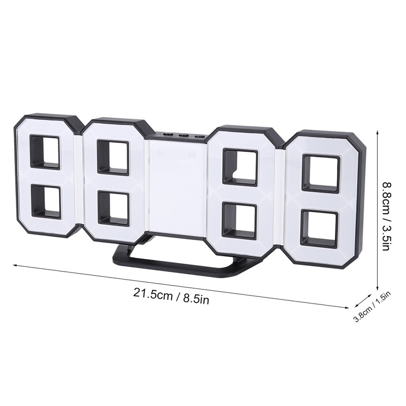 Digital LED Large 3D Table Hanging Wall Clock Alarm Snooze