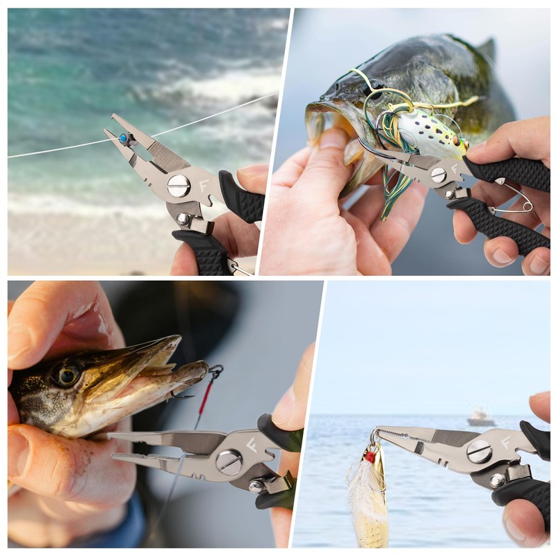 FLISSA Fishing Pliers, Fishing Pliers, Split Ring Pliers, Hook Remover,