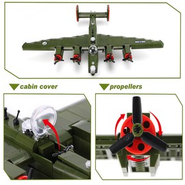 Feleph WW2 Plane B-24 Building Model Kit Bomber Aircraft Airplane 788 Pieces Blocks Military Toys for Kids Ages 6+ Compatible with Major Brands