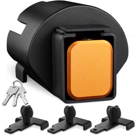 Onyxaire Trailer Hitch Lock - Anti-Theft Solid Steel Trailer Lock (Upgrade 2025), Fits 2 5/16, 2 and 1 7/8 inch Couplers, Pry-Resistant Brass Locking Core, Trailer Coupler Lock for RV, Trailer, Boat