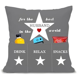 Bommex Gift for husband from wife Stars Cushion Covers 18x18 Inches with Three Pockets for Husband Gift for Husband Ideas for Birthday Valentine's Day Anniversary (husband)