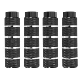 PATIKIL Aluminum Alloy Stripe Bike Pegs Fit 3/8 inch Axles, 2 Pack Anti-Skid lead Foot Bicycle Pegs Back Seat Stands for BMX Mountain Bike Cycling Rear Stunt Pegs, Black