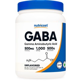 Nutricost Pure GABA 500G Powder (Gamma Aminobutyric Acid) (500 Grams/1.1 pounds)