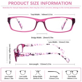 VIDEBLA 5 Pack Computer Reading Glasses Men and Women Anti Eyestrain Blue Light Blocking Glasses for Reading (5 Mix-6, 2.50)