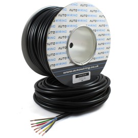 AUTOWIRING Automotive 7 Core Cable 12v 24v Trailer Caravan Wire (16.5 AMP Rated 1mm²) 5/10/30/50/100 Metre (5 Metre Coil)