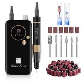 MelodySusie MelodySusie Professional 35000 RPM SM200F Nail Drill, Portable Rechargeable Electric Nail File,Cordless Nail E File for Acrylic Nails Gel Polish Removing, Efile Nail Kit for Manicure Salon Home, Black