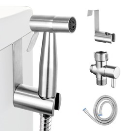 Handheld Bidet Sprayer for Toilet – Adjustable Water Pressure Control Stainless Steel Shower Jet Spray Ideal for Feminine Hygiene, Baby Diaper Cleaning, Pet Bathing Easy Install, with Bidet Hose