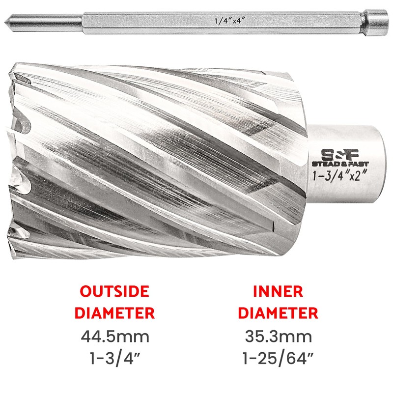 S&F STEAD & FAST Mag Drill Bits 1-3/4" Diameter 2"