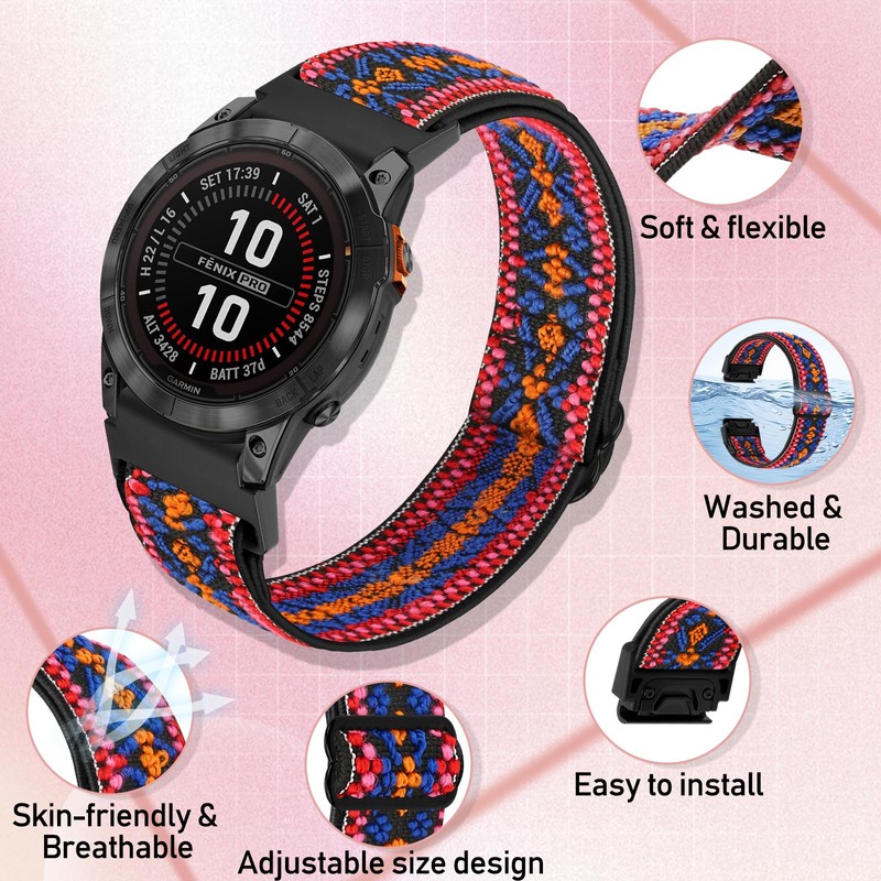 TumCez 22mm Quickfit Watch Straps for Garmin Fenix 8 47mm/Fenix