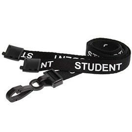 ALG ID Cards | 15mm Black Student Lanyards Neck Strap | Plastic Clip | Safety Breakaway (1)