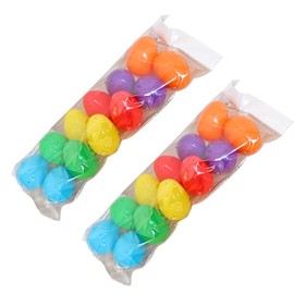 Kisangel Easter Egg, 24pcs Plastic Easter Egg Graffiti Easter Egg Decorative Easter Egg for Easter Party Favors