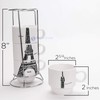 YSSER White Porcelain Coffee Tea Cups Set 4 Cups w/Metal