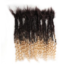 Loc Hair Extensions, Real Human Hair, Full Head Permanent Dreadlock Extensions, Suitable for Men and Women (20 strands 10inch 0.6cm, 613)