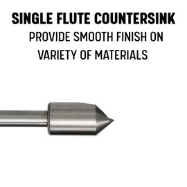 Drill America DEWSFC Series High-Speed Steel Countersink, 1 Flute, 1/2" Shank Diameter, 1" Size, 82 Degrees Angle (Pack of 1)