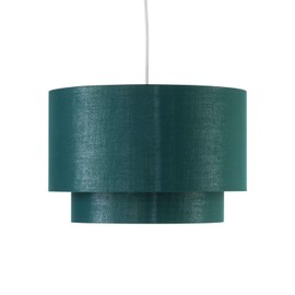 firstchoicelighting Dark Green Ceiling Light Shade, Easy Fit Pendant Shade, Metallic Gold Inner, Diameter 38cm
