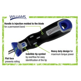 Williams JHWSPR-X-20-4 Supertorque Tamper-Resistant Torx Screwdrivers T20 Tip, 4-Inch Blade Length, 8-Inch Overall Length, Three Component Comfort Grip Handle