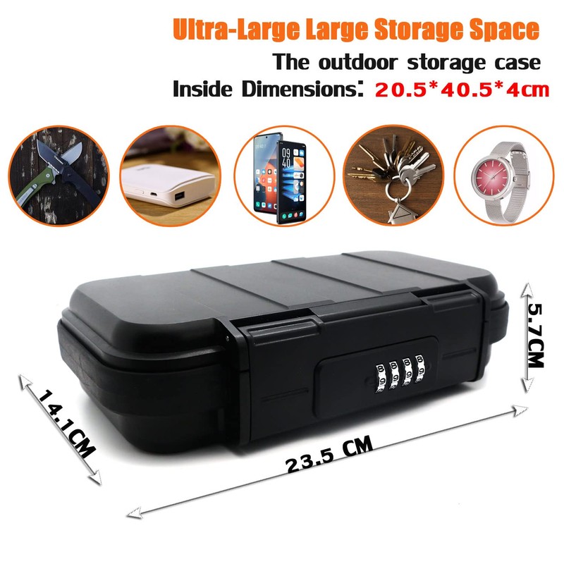 XXL Large Security Lock Box,Outdoor Waterproof Shockproof Travel Safe Lock