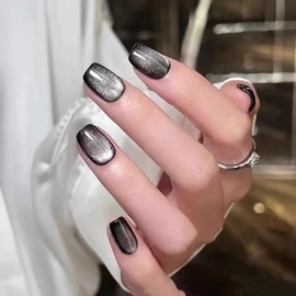 Nail Tip, Cat Eye, Coffee, Short, Tortoise Shell, Long 24 Piece Set, Adult Ceremony, Elegant, Nails False Nail Tip, Nail Supplies, Nail Tip, Korean False Nails, Stylish, Accessory, Present, Gift