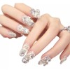 Press on nails 10 Uñas Postizas Decoradas Mucho Cristal Y