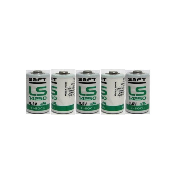 Saft 1/2AA Size Lithium Batteries (3.6V & 1200 mAh), 25 Pack