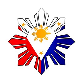 Astute Grace Philippine Sun Star Flag Bumper Sticker Decal for Car, Truck, Window, Laptop, Water Bottles 5 x 5 Inches