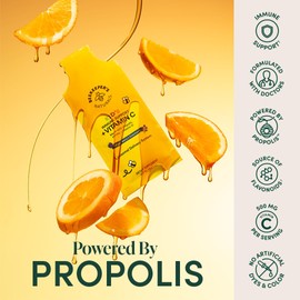 Beekeeper's Naturals Kid's Immune Liposomal Vitamin C, 500 mg Vitamin C, Elderberry, Vitamin D, Propolis & Honey, Kid-Friendly Immune Support - Mixed Berry Flavor, Easy to Use, Bioavailable, 30 Ct