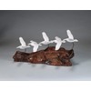5 Pelicans in Flight by John Perry 11 inch Long