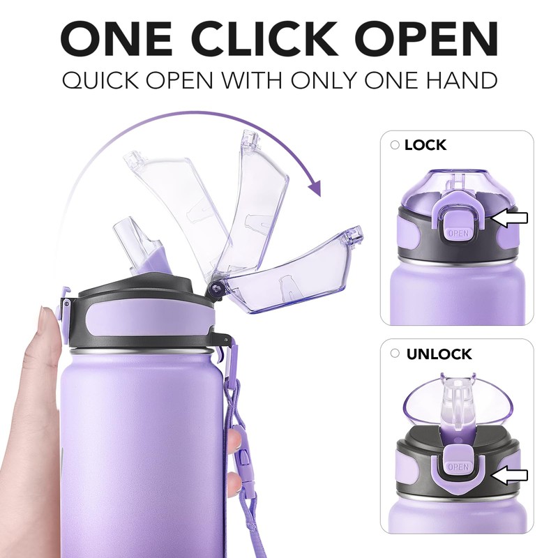 Enerbone 32 oz Insulated Water Bottle, Stainless Steel Bottle with